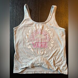 Vans Women's Gray and Pink Tank Top
